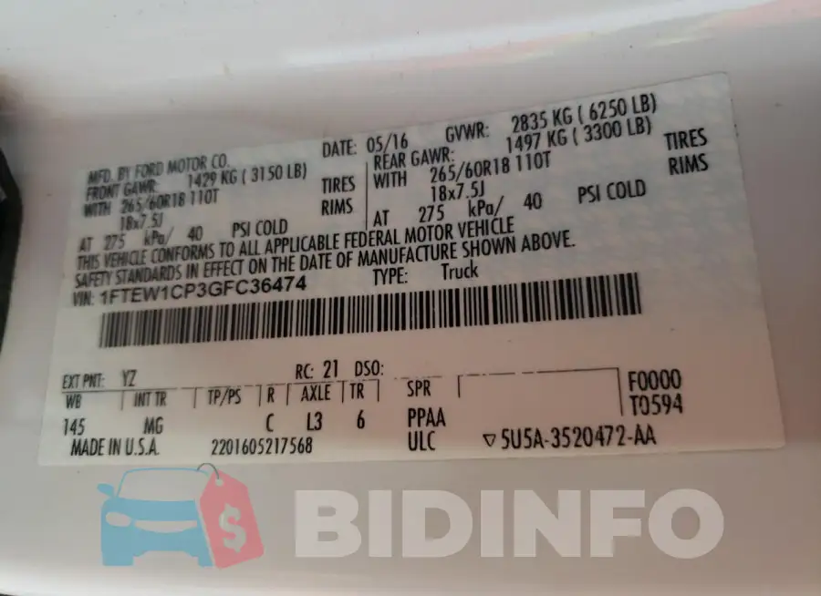 1FTEW1CP3GFC36474 Photo# 12