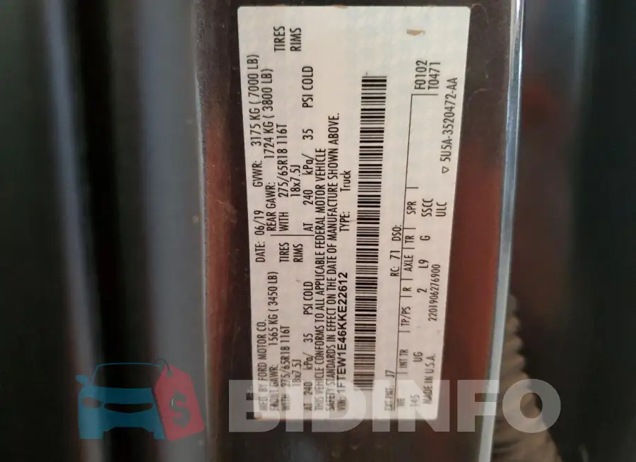 1FTEW1E46KKE22612 Photo# 12