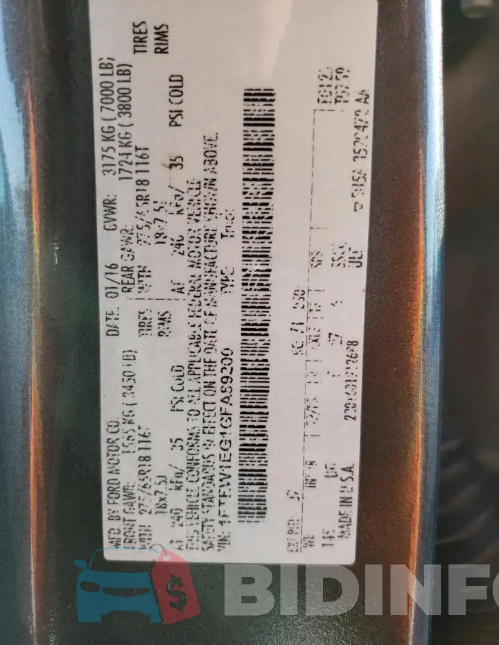 1FTEW1EG1GFA89200 Photo# 13