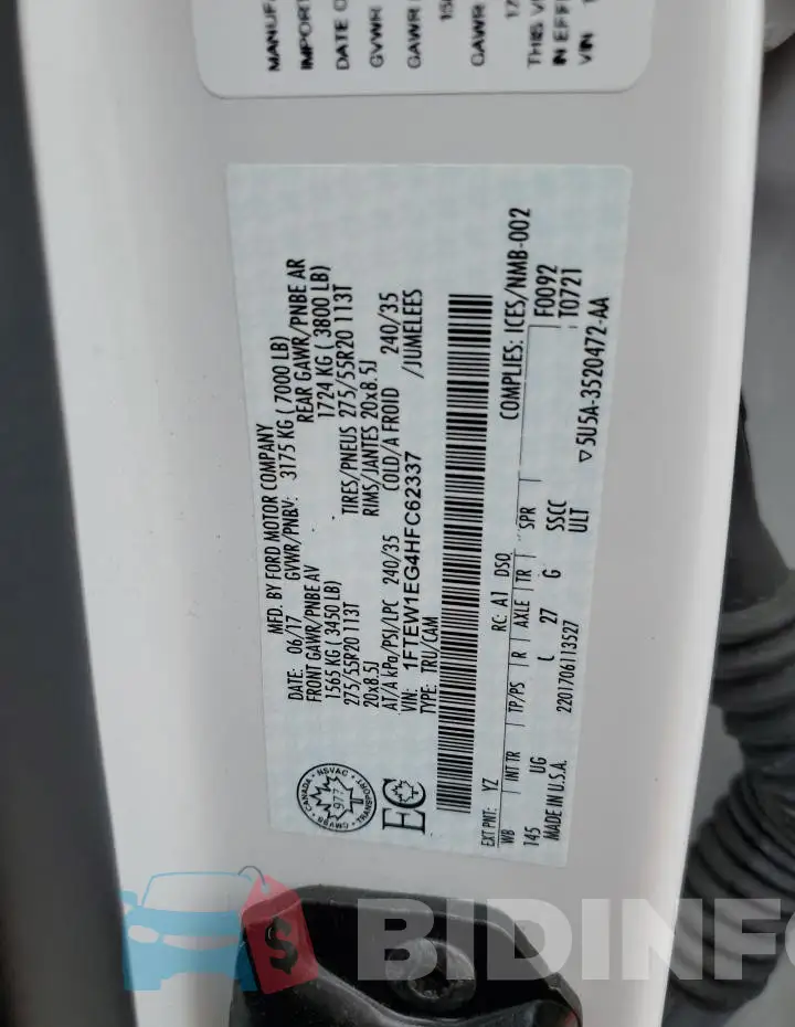 1FTEW1EG4HFC62337 Photo# 13