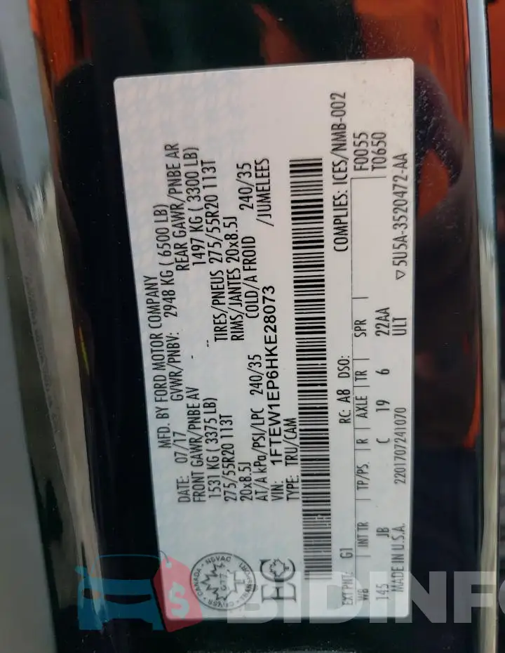 1FTEW1EP6HKE28073 Photo# 12