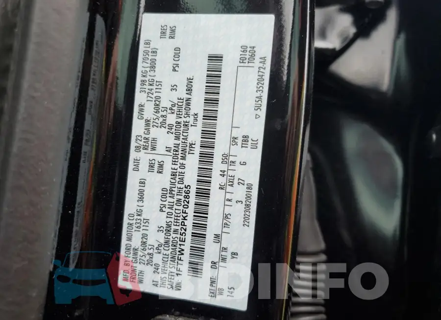 1FTFW1E52PKF02865 Photo# 12