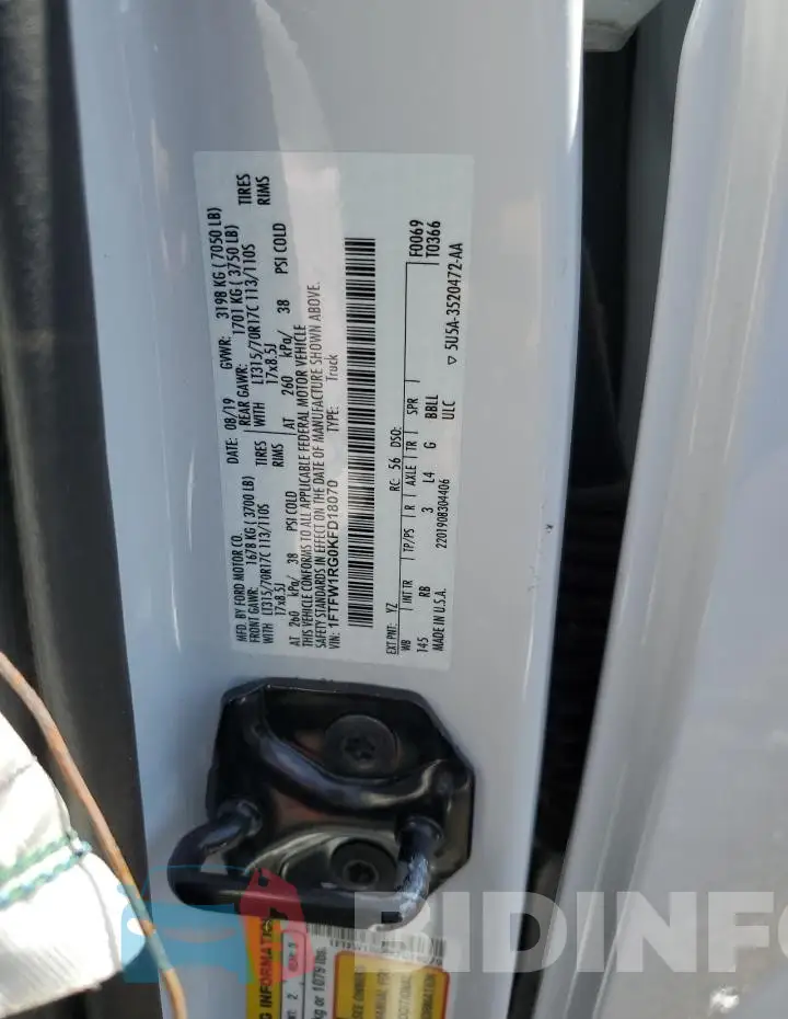 1FTFW1RG0KFD18070 Photo# 12