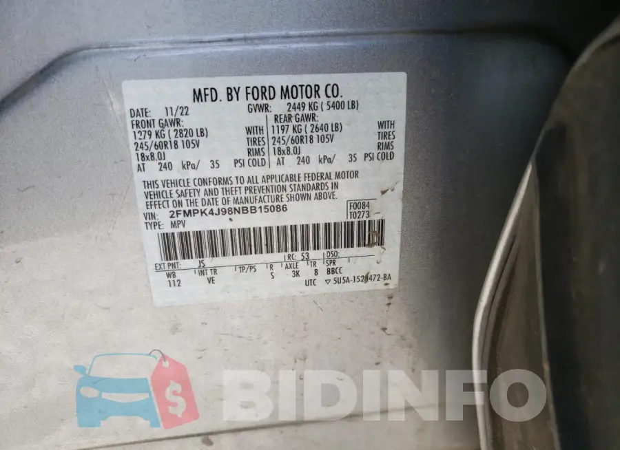 2FMPK4J98NBB15086 Photo# 13