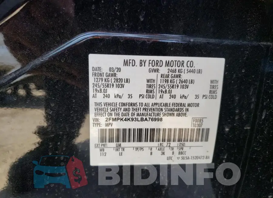 2FMPK4K93LBA76998 Photo# 13