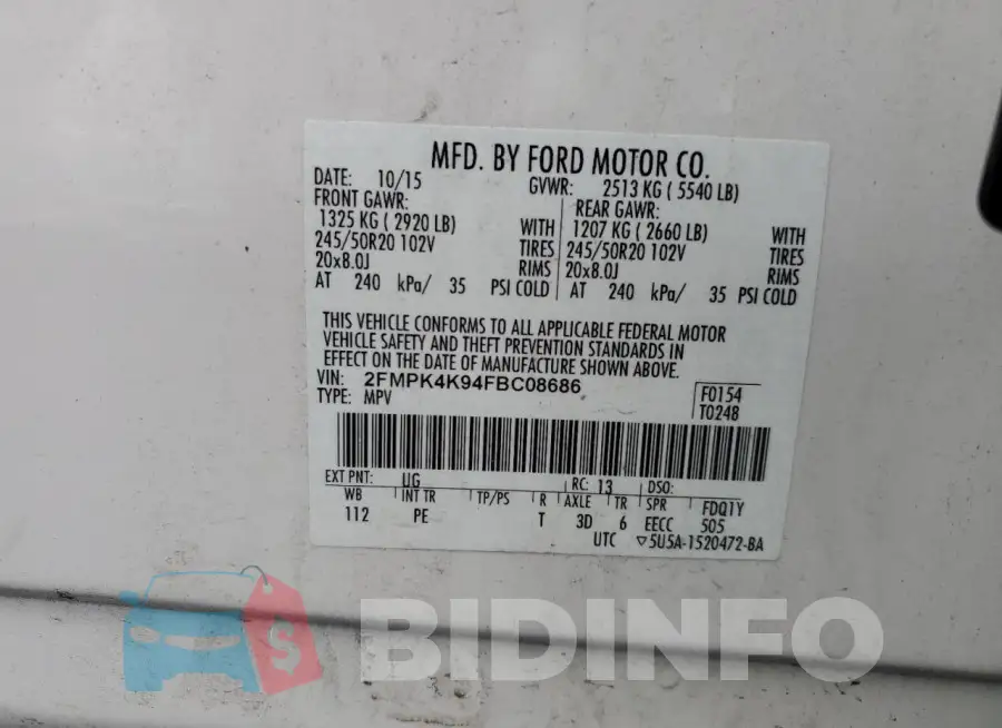 2FMPK4K94FBC08686 Photo# 13