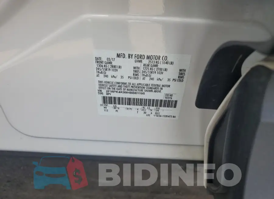 2FMPK4K99HBB81195 Photo# 13