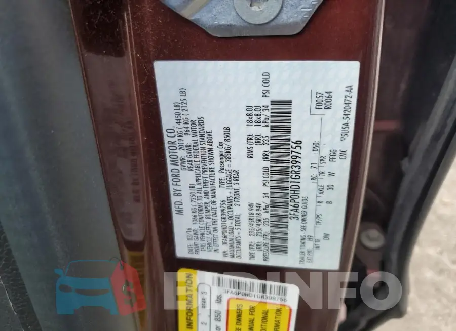 3FA6P0HD1GR399756 Photo# 12