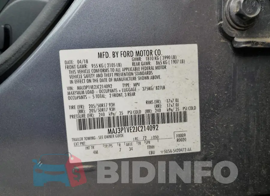 MAJ3P1VE2JC214092 Photo# 12