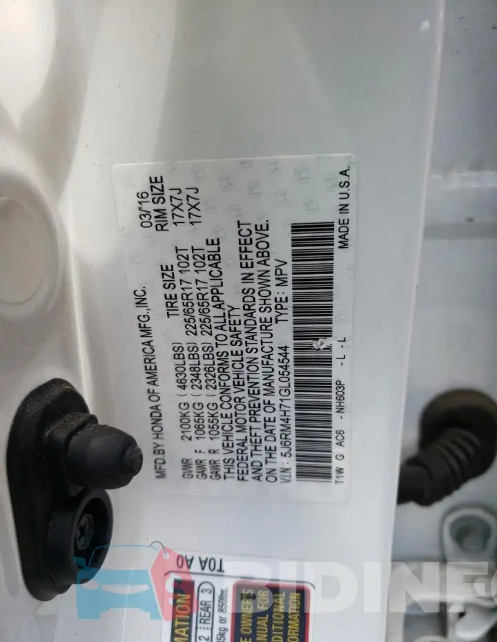 5J6RM4H71GL054544 Photo# 13