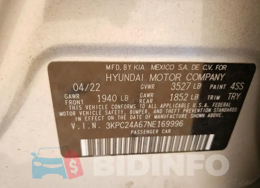 3KPC24A67NE169996 Photo# 13
