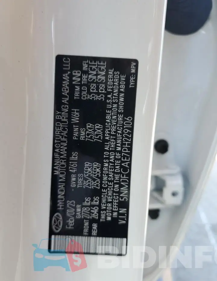5NMJFCAE7PH229106 Photo# 12