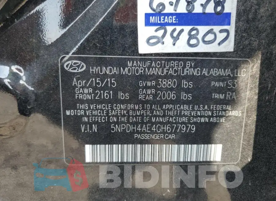 5NPDH4AE4GH677979 Photo# 12