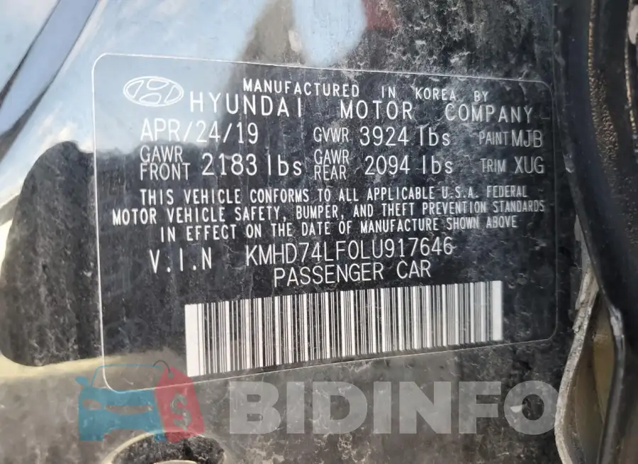KMHD74LF0LU917646 Photo# 12