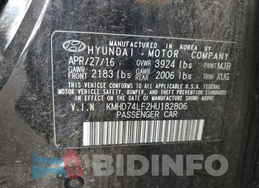 KMHD74LF2HU182806 Photo# 12