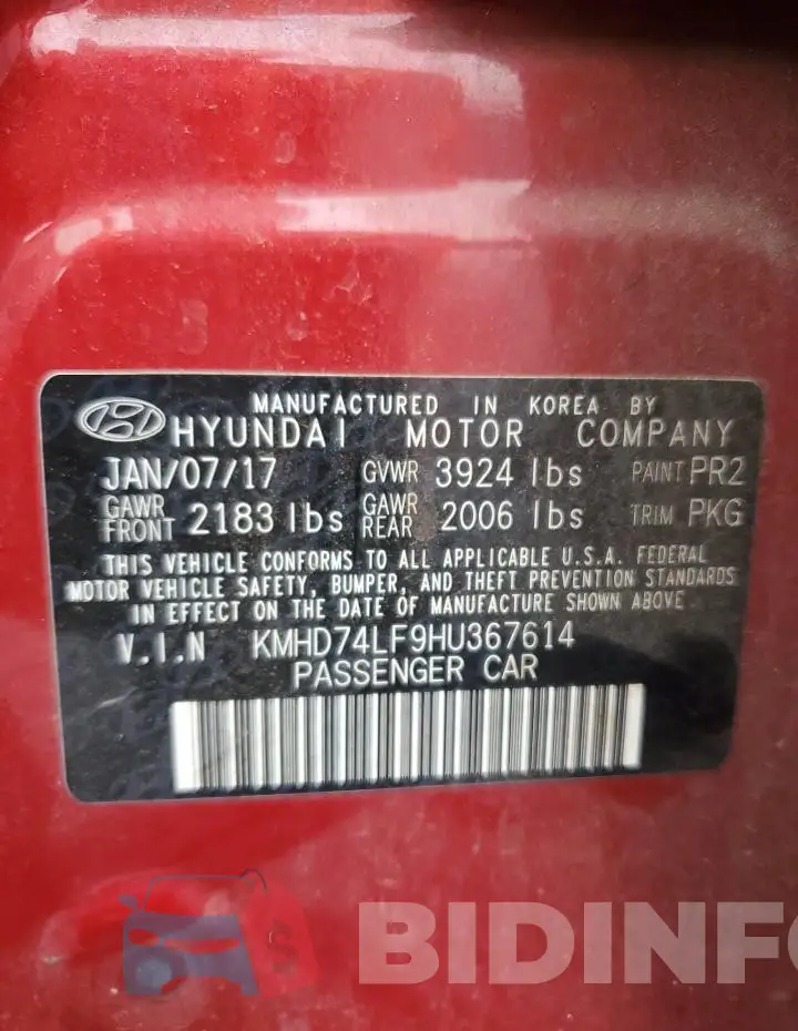KMHD74LF9HU367614 Photo# 12