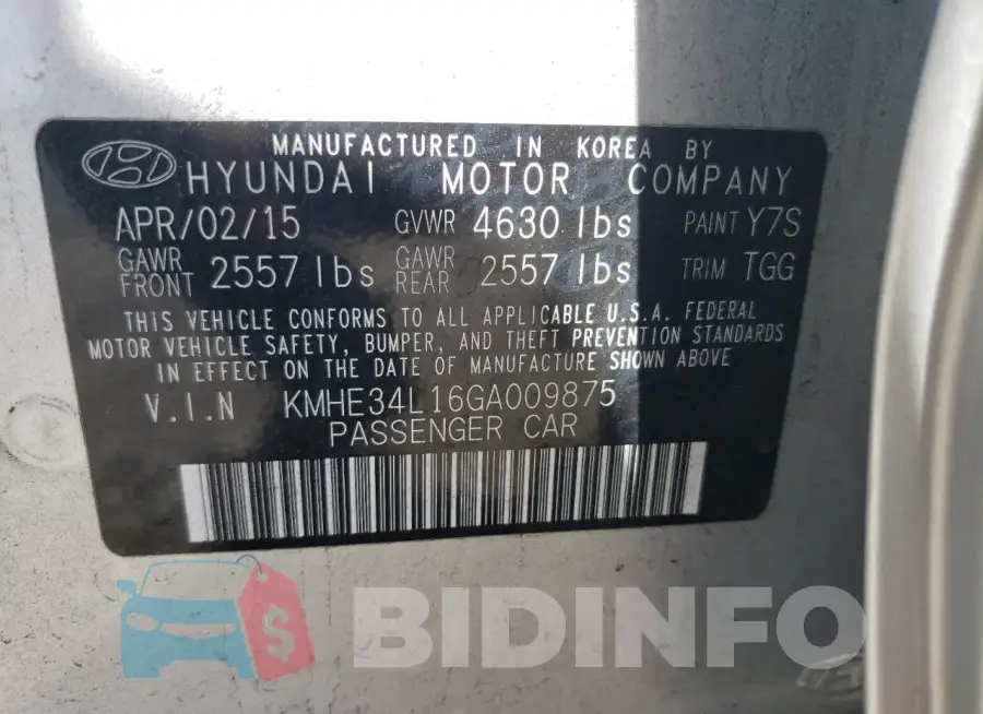 KMHE34L16GA009875 Photo# 12