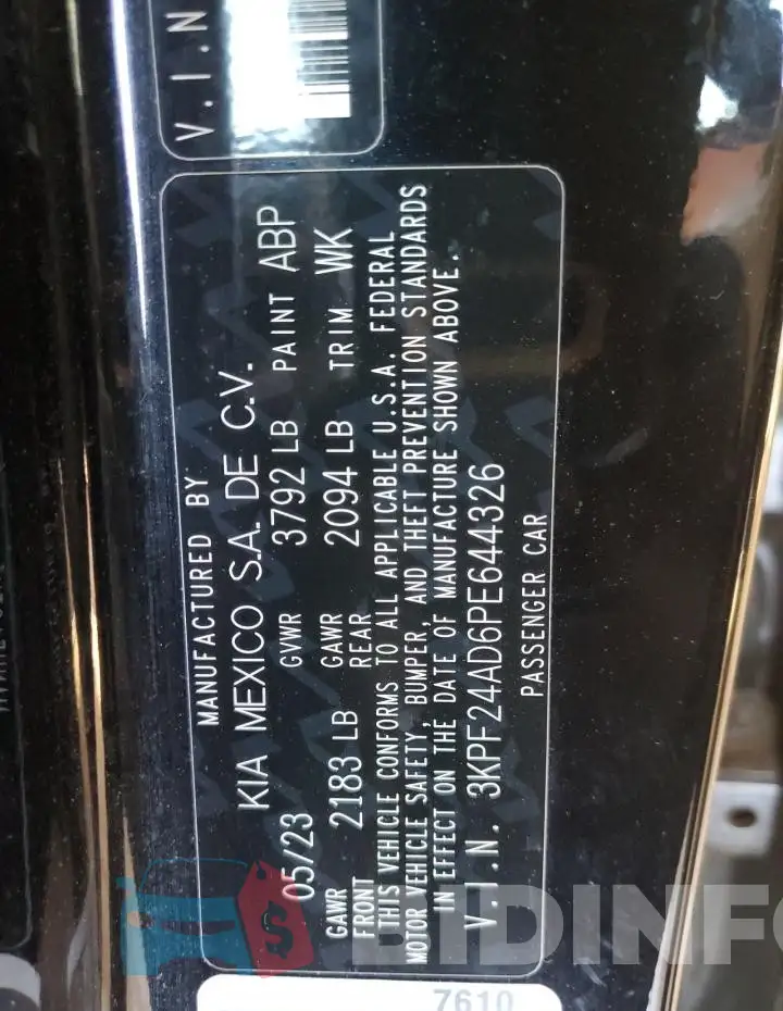 3KPF24AD6PE644326 Photo# 13