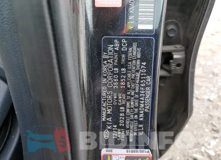 KNADM4A36F6511074 Photo# 12