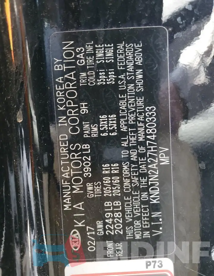 KNDJN2A27H7480333 Photo# 12