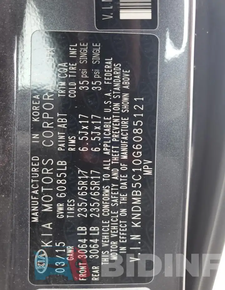 KNDMB5C10G6085121 Photo# 13