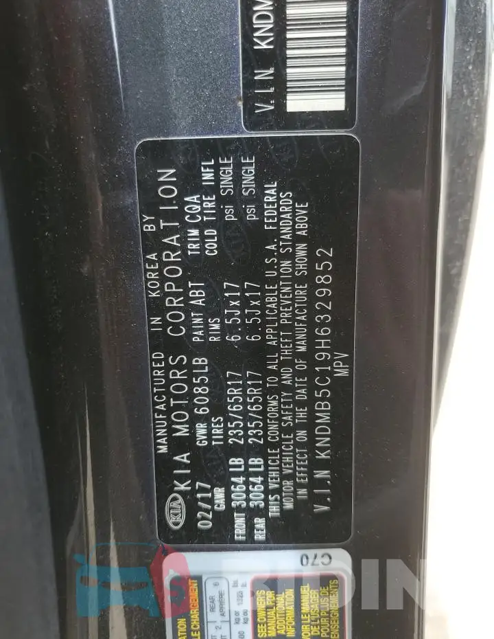 KNDMB5C19H6329852 Photo# 12