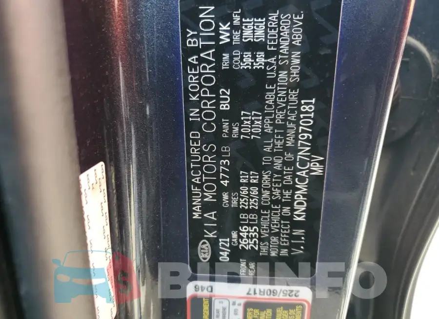 KNDPMCAC7N7970181 Photo# 12