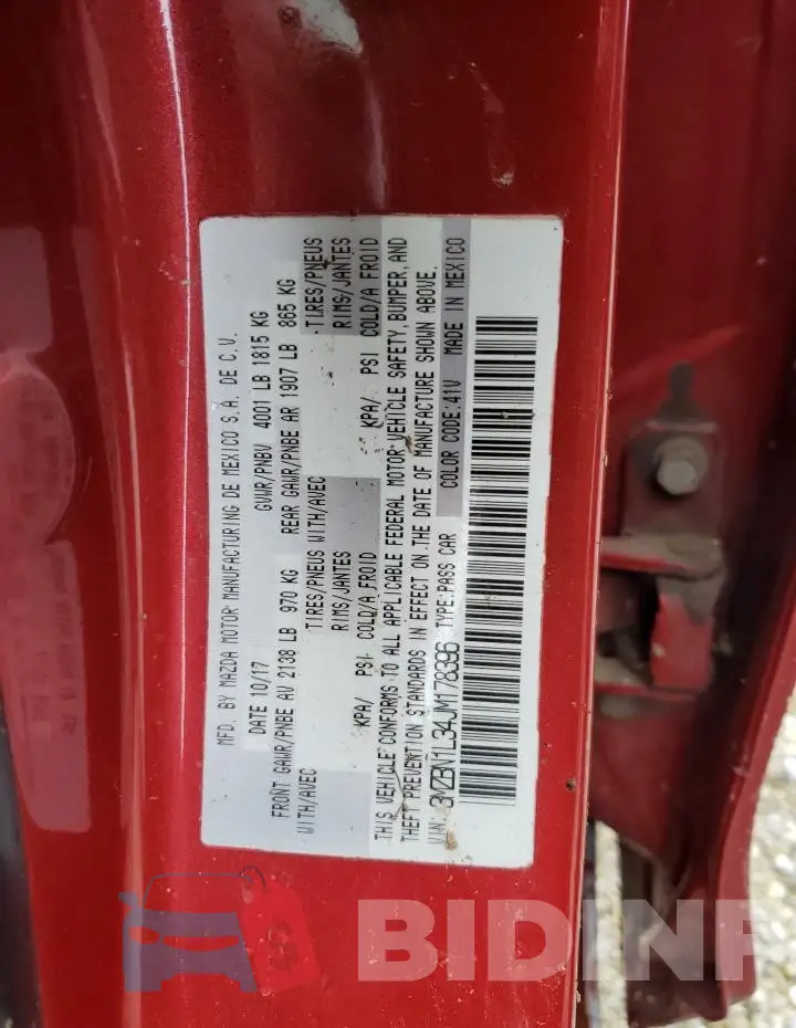 3MZBN1L34JM178396 Photo# 12