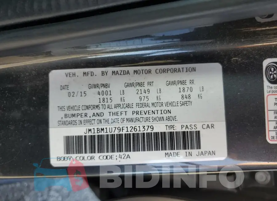 JM1BM1U79F1261379 Photo# 12