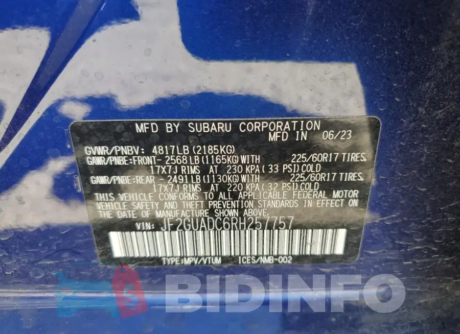 JF2GUADC6RH257757 Photo# 12
