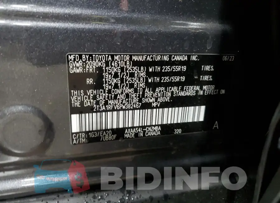 2T3A1RFV6PW382467 Photo# 12