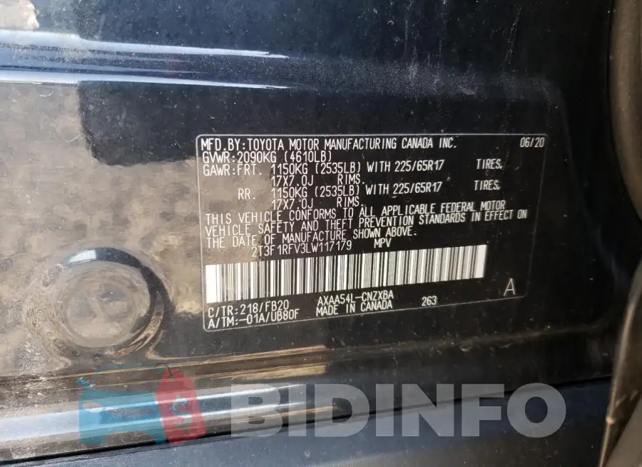 2T3F1RFV3LW117179 Photo# 12
