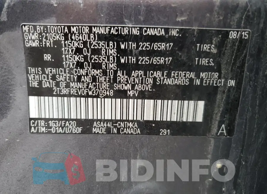 2T3RFREV0FW370948 Photo# 13