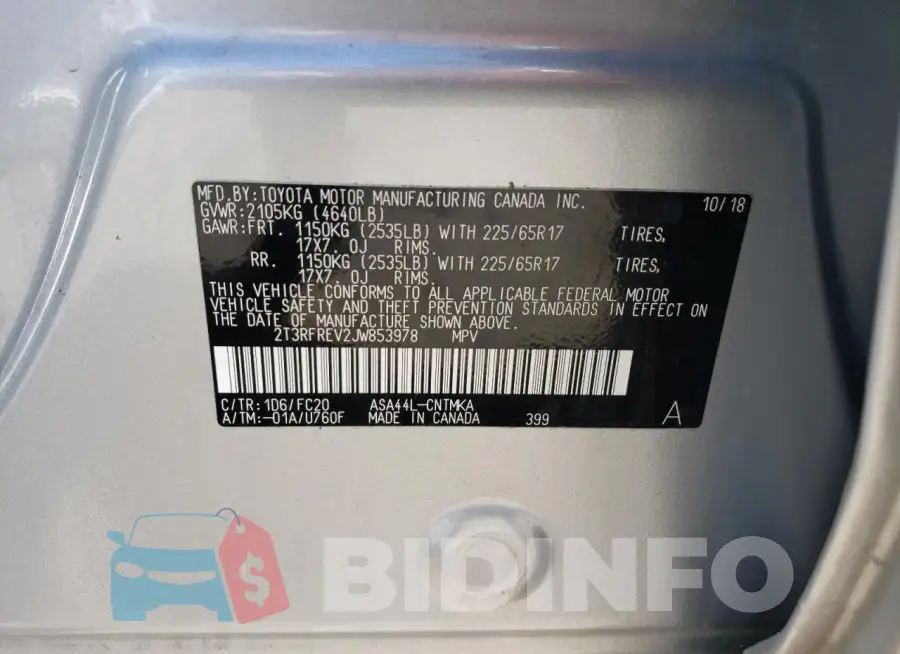 2T3RFREV2JW853978 Photo# 13