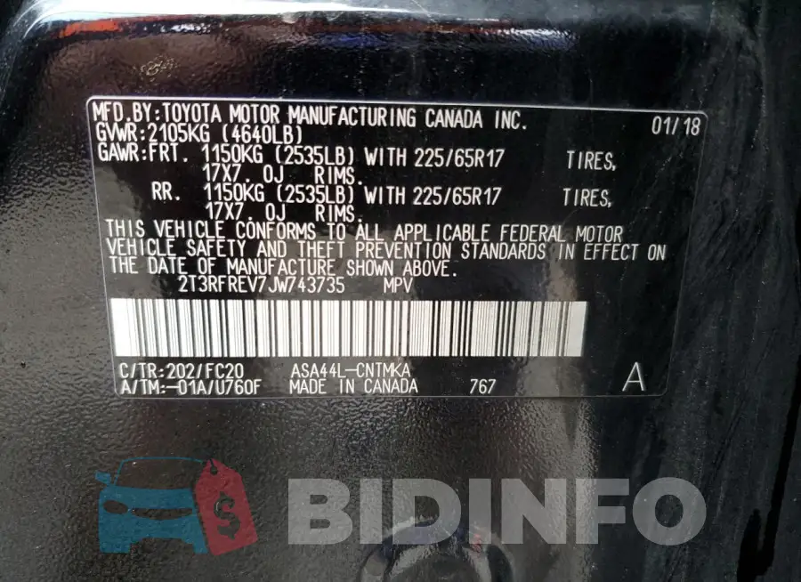 2T3RFREV7JW743735 Photo# 13