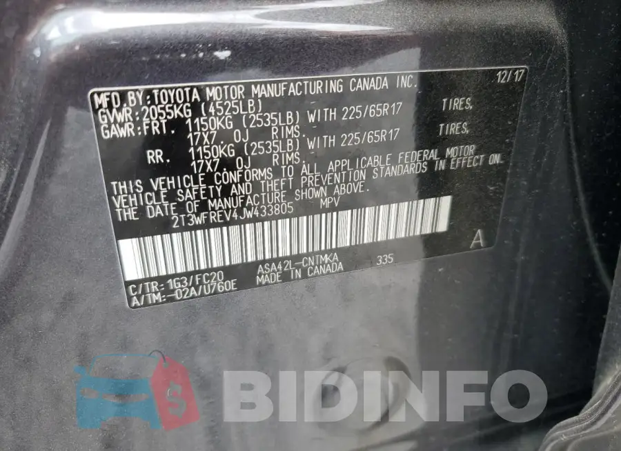2T3WFREV4JW433805 Photo# 12