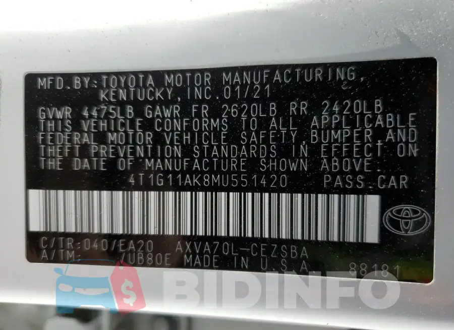 4T1G11AK8MU551420 Photo# 12