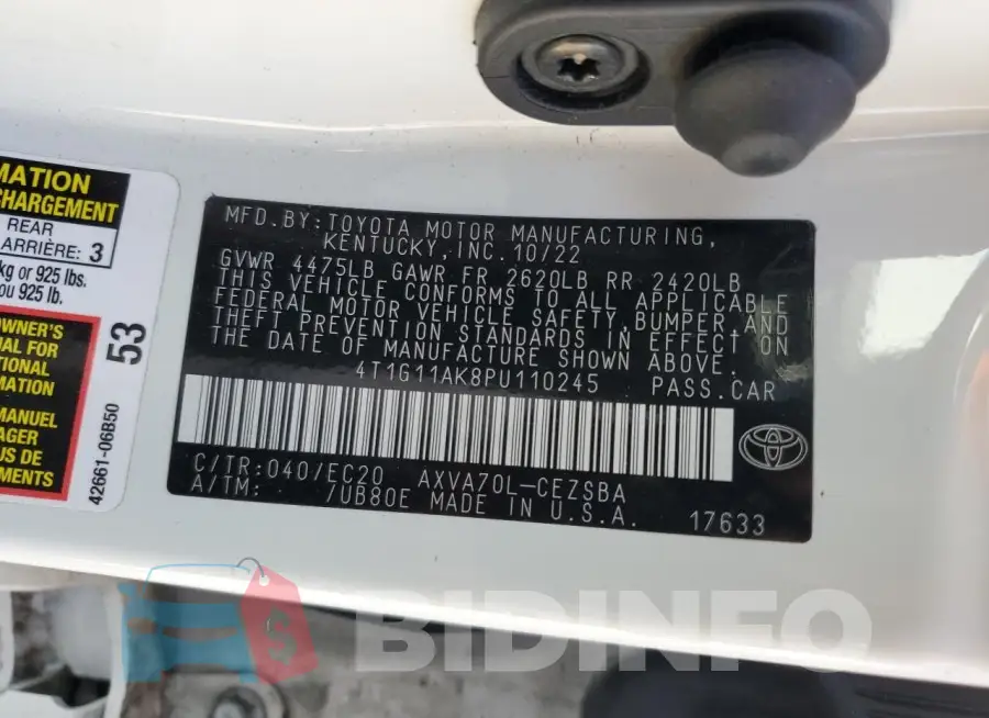 4T1G11AK8PU110245 Photo# 13