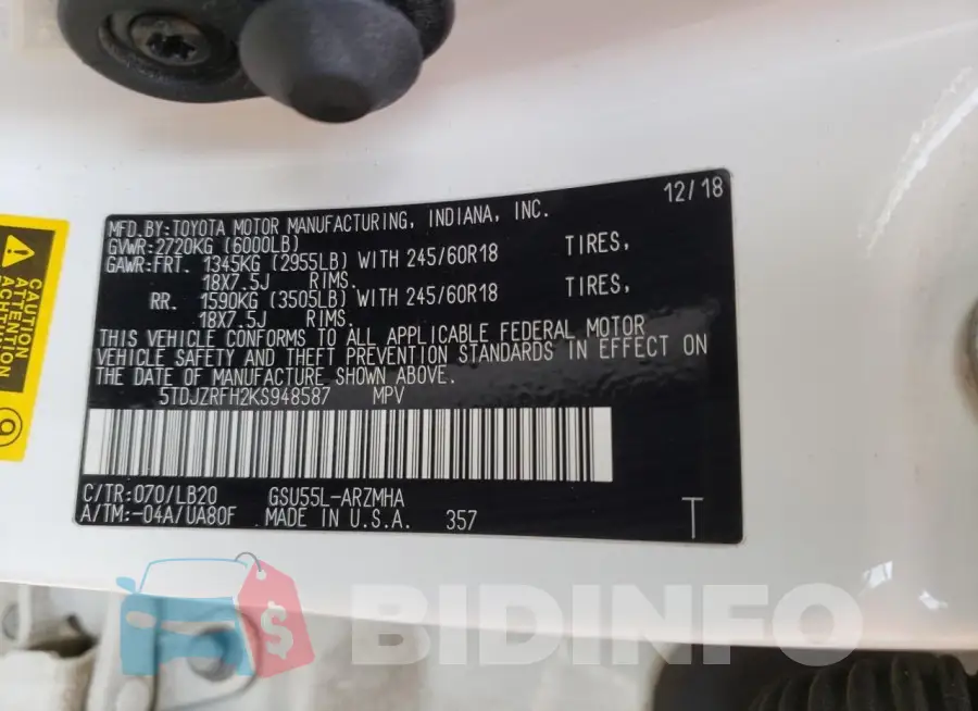 5TDJZRFH2KS948587 Photo# 13