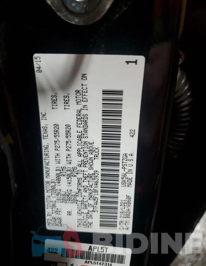 5TFAW5F18FX463939 Photo# 12