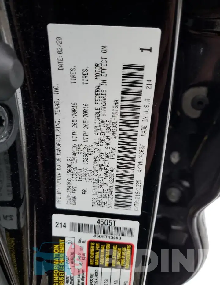 5TFCZ5AN2LX228040 Photo# 13