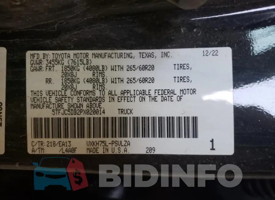 5TFJC5DB2PX020014 Photo# 12