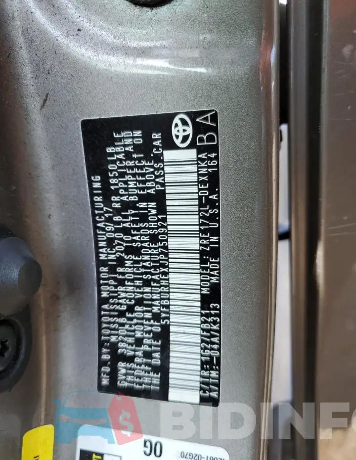5YFBURHEXJP750921 Photo# 12