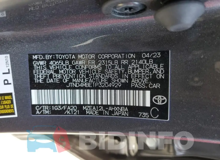 JTND4MBE1P3204929 Photo# 12