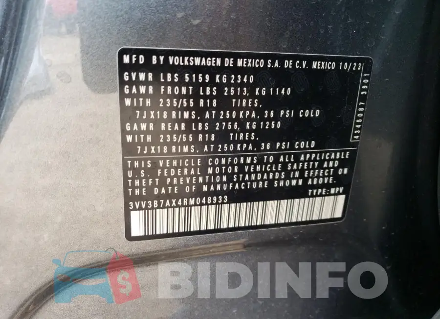 3VV3B7AX4RM048933 Photo# 13