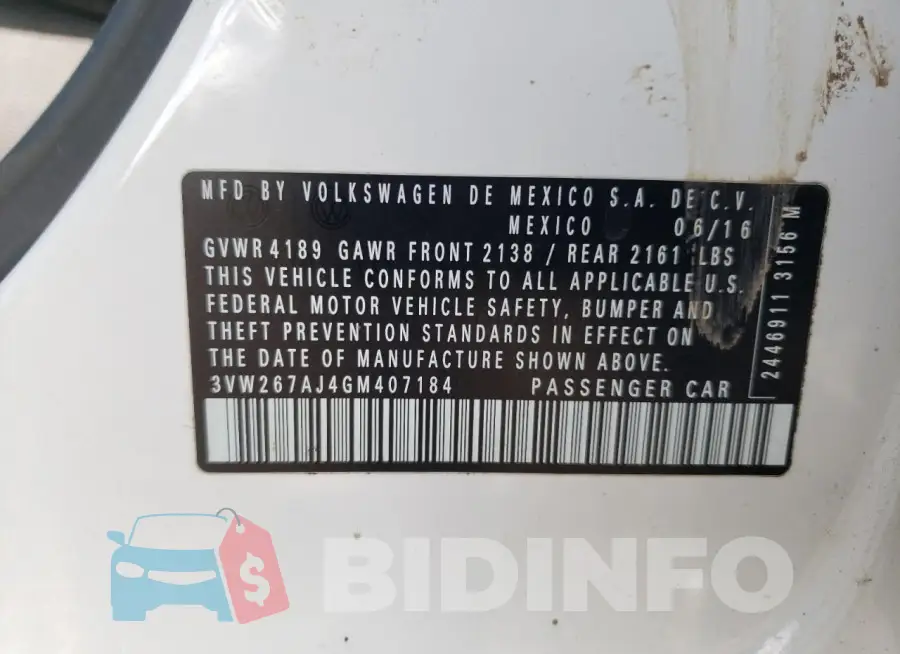 3VW267AJ4GM407184 Photo# 12