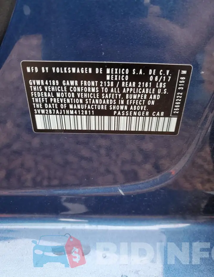 3VW2B7AJ1HM412811 Photo# 12