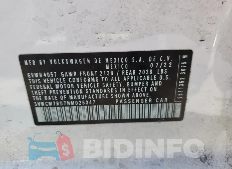 3VWCM7BU7NM026347 Photo# 13