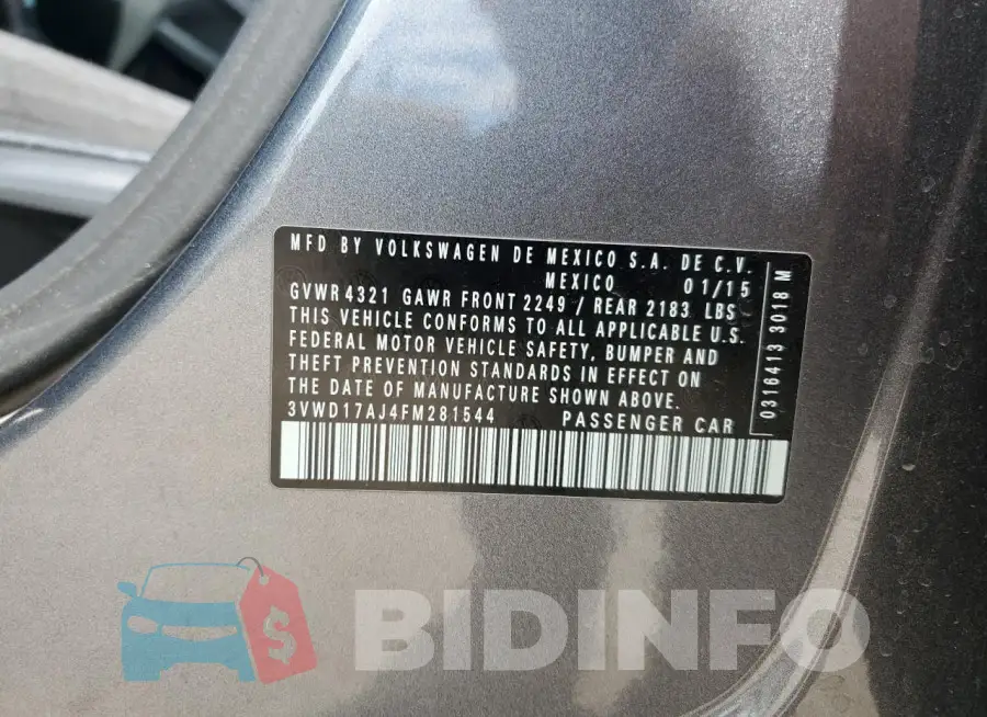 3VWD17AJ4FM281544 Photo# 12
