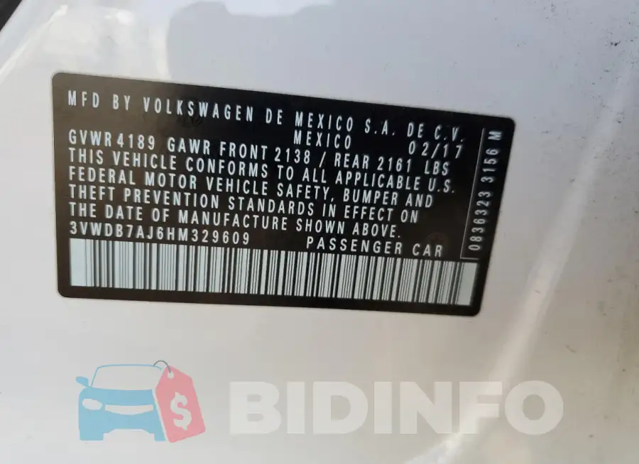 3VWDB7AJ6HM329609 Photo# 13